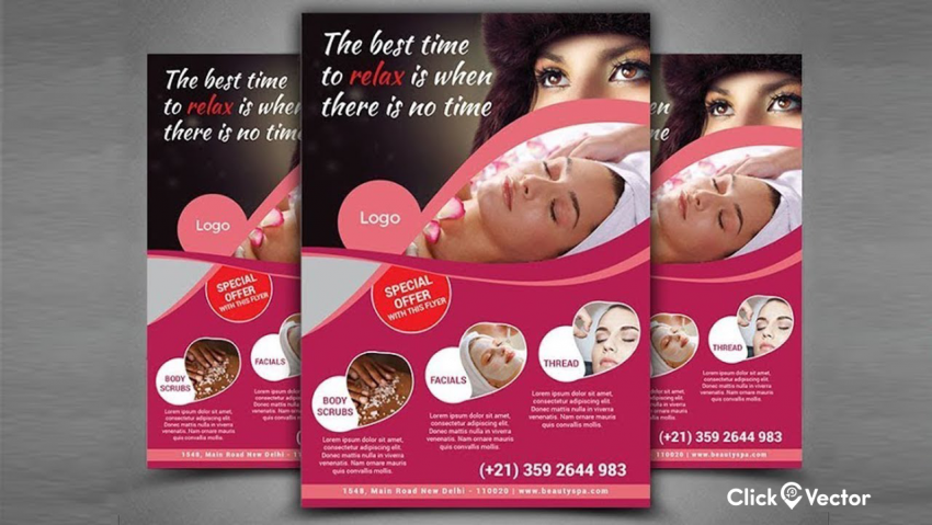 Beauty salon creative flyer banner design free cdr - Photo #246