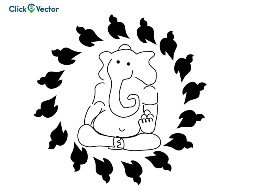 Vector Gold Ganesha Transparent U0026 Png Clipart Free Download - Drawing  Line Art Drawing Ganapati,Ganesh Png - free transparent png images -  pngaaa.com