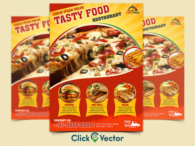Free Best Creative Restaurant Banner for Fast Food Delivery